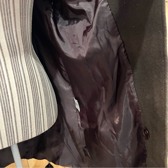 Larry Levine Chocolate Brown Wool Trench Coat Sz.10P - Picture 5 of 6